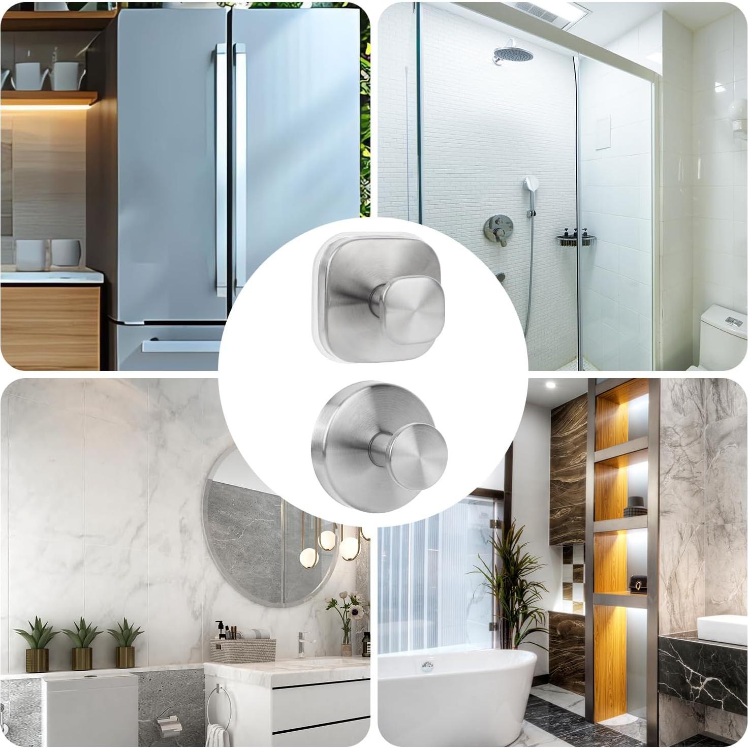 Ganchos de Ventosa Fukaisu 4 Piezas Acero Inoxidable Plata