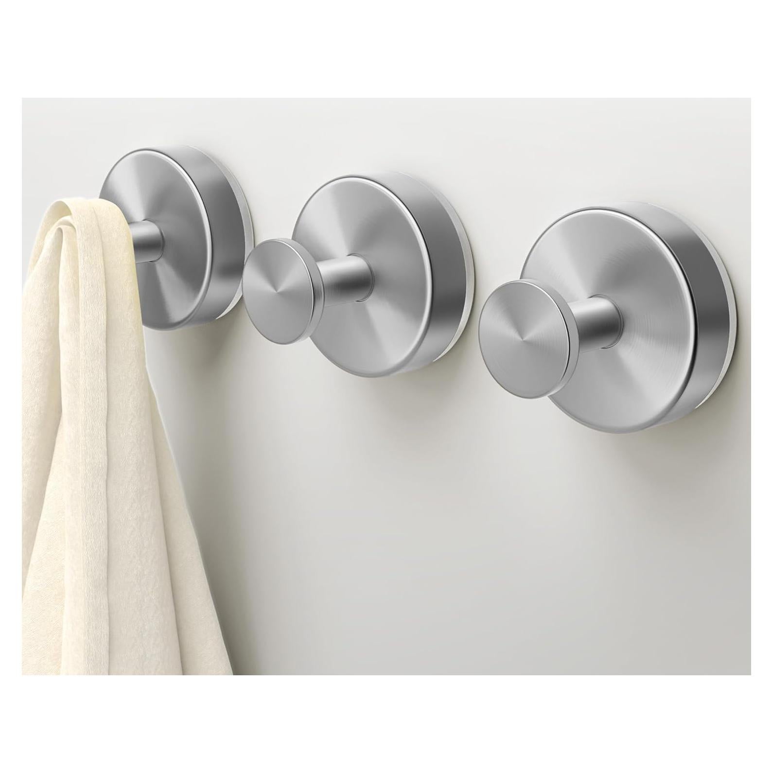 Ganchos de Ventosa Deluwire 3 Piezas Plata para Ducha