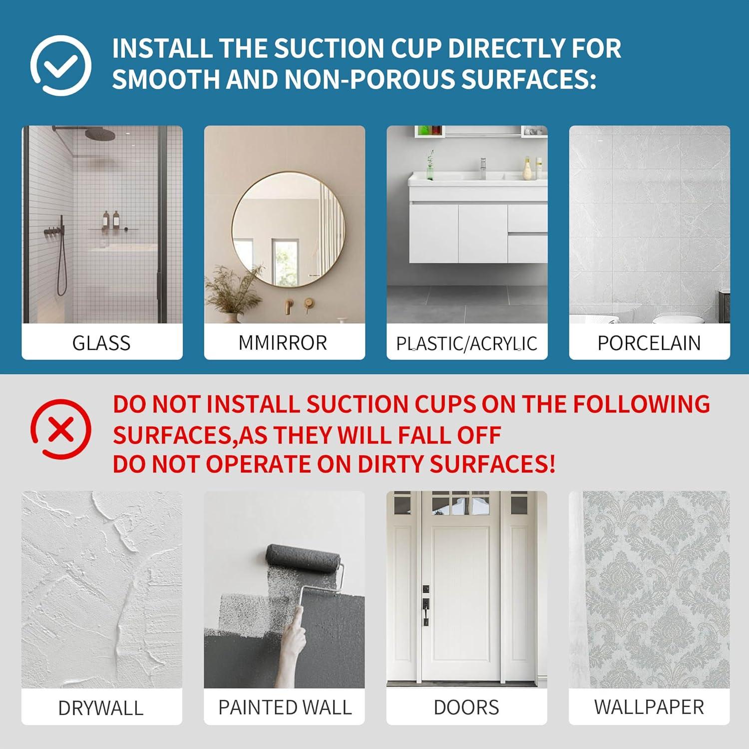 Ganchos de Ventosa Deluwire 3 Piezas Plata para Ducha