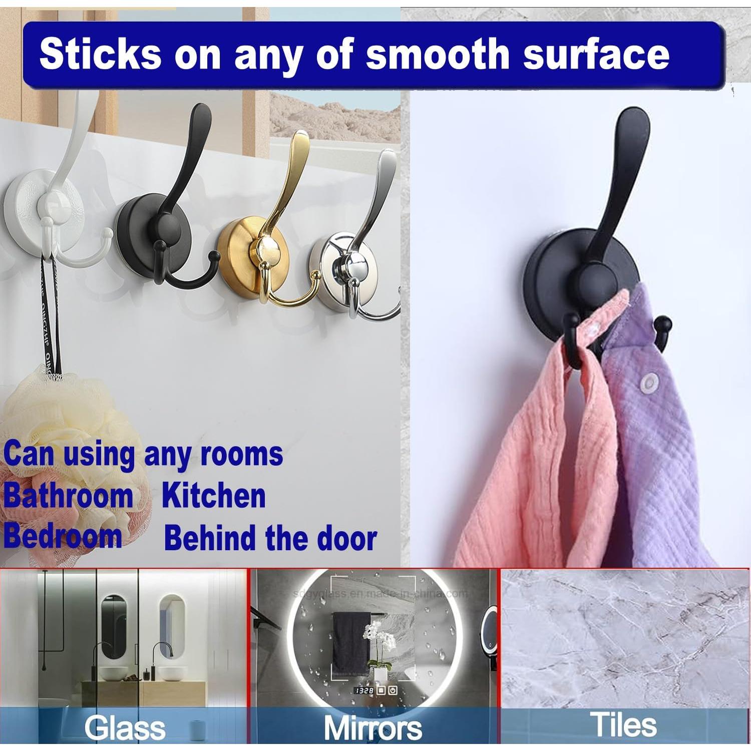 Perchero de Ventosa Adhesiva Flytank - Negro Mate, 2-Pack