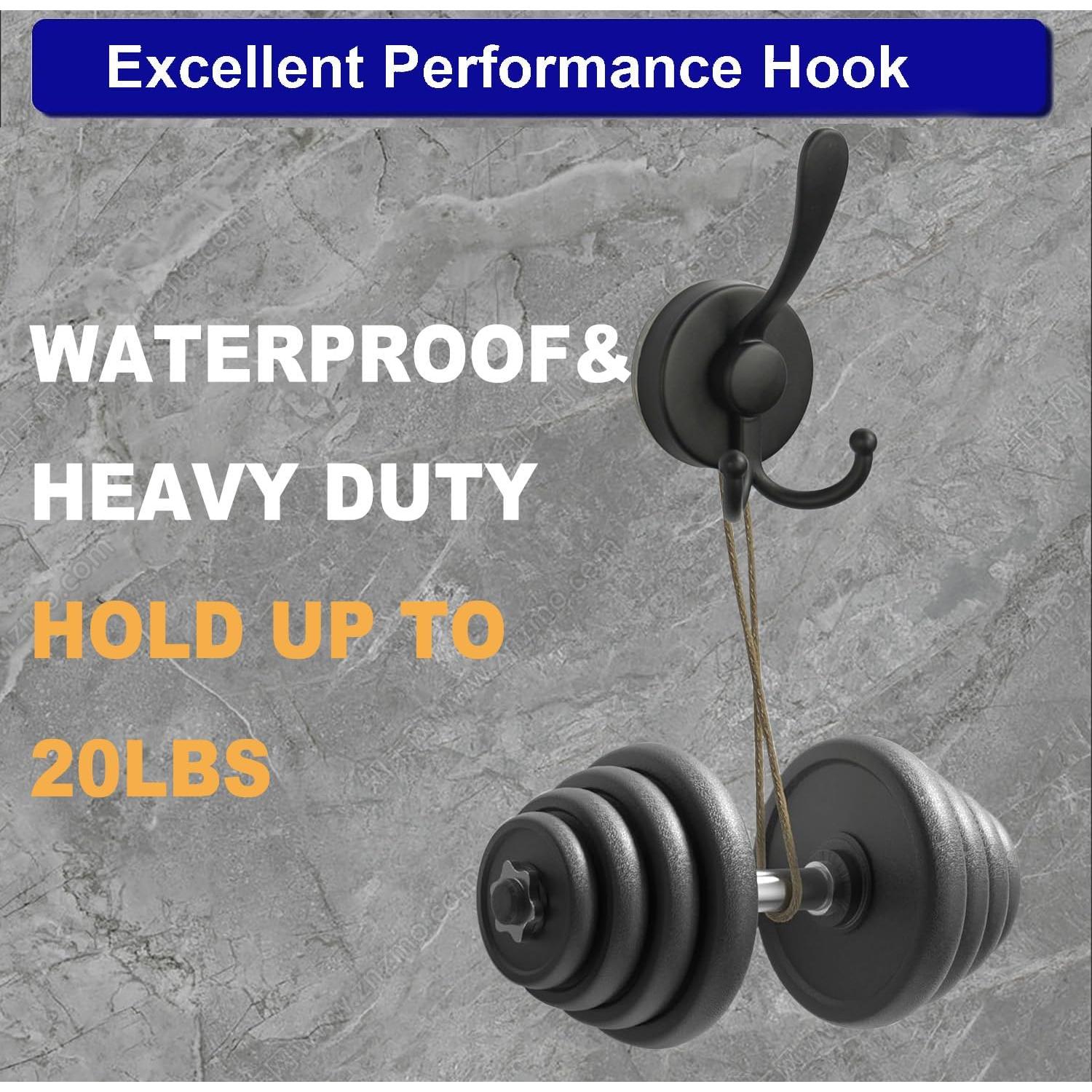 Perchero de Ventosa Adhesiva Flytank - Negro Mate, 2-Pack