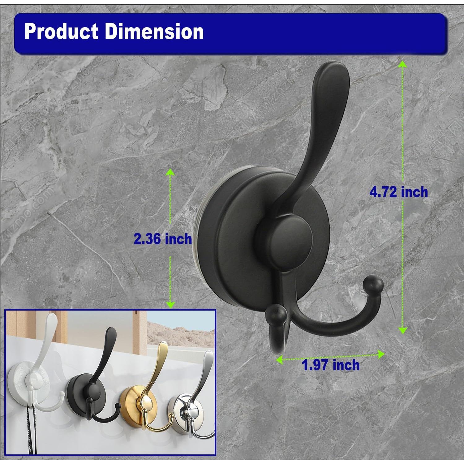 Perchero de Ventosa Adhesiva Flytank - Negro Mate, 2-Pack