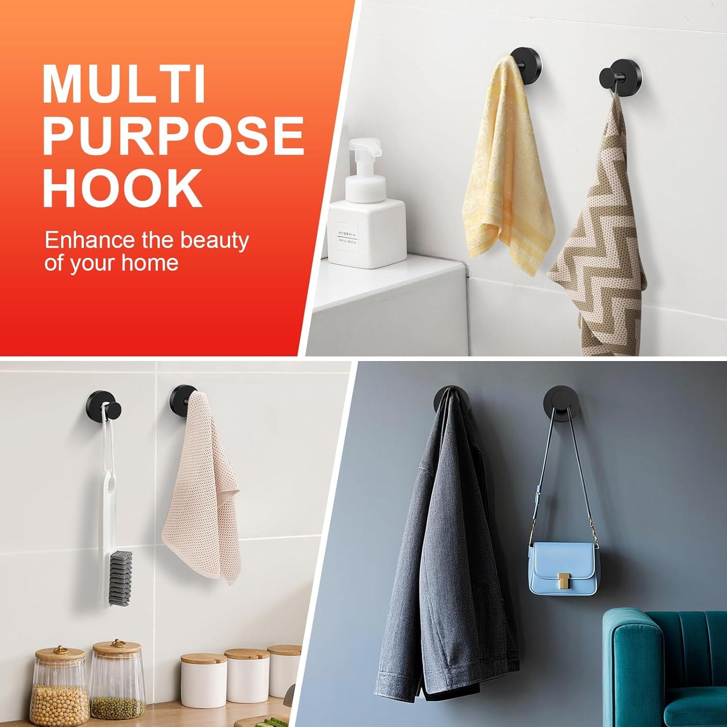 Ganchos de Ventosa Canareen 2 pcs Negro Acero Inoxidable