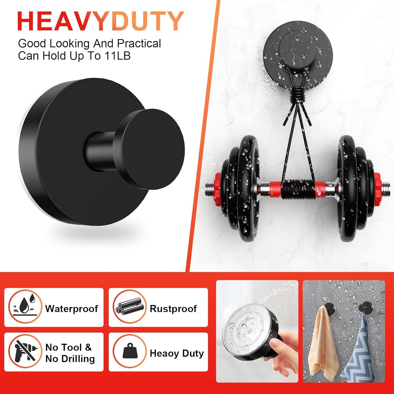 Ganchos de Ventosa Canareen 2 pcs Negro Acero Inoxidable