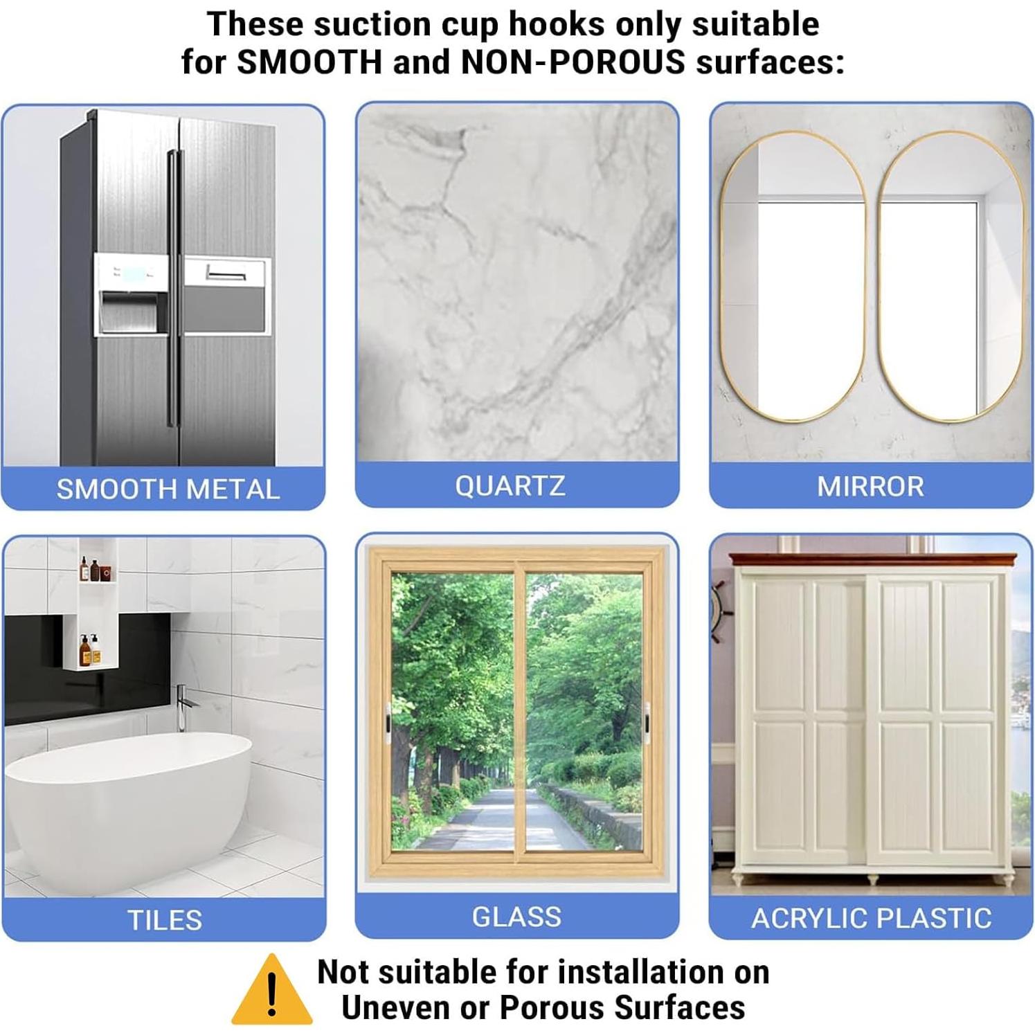 Ganchos de Ventosa Sin Perforación Starfa Lab - 4 Piezas, Negro