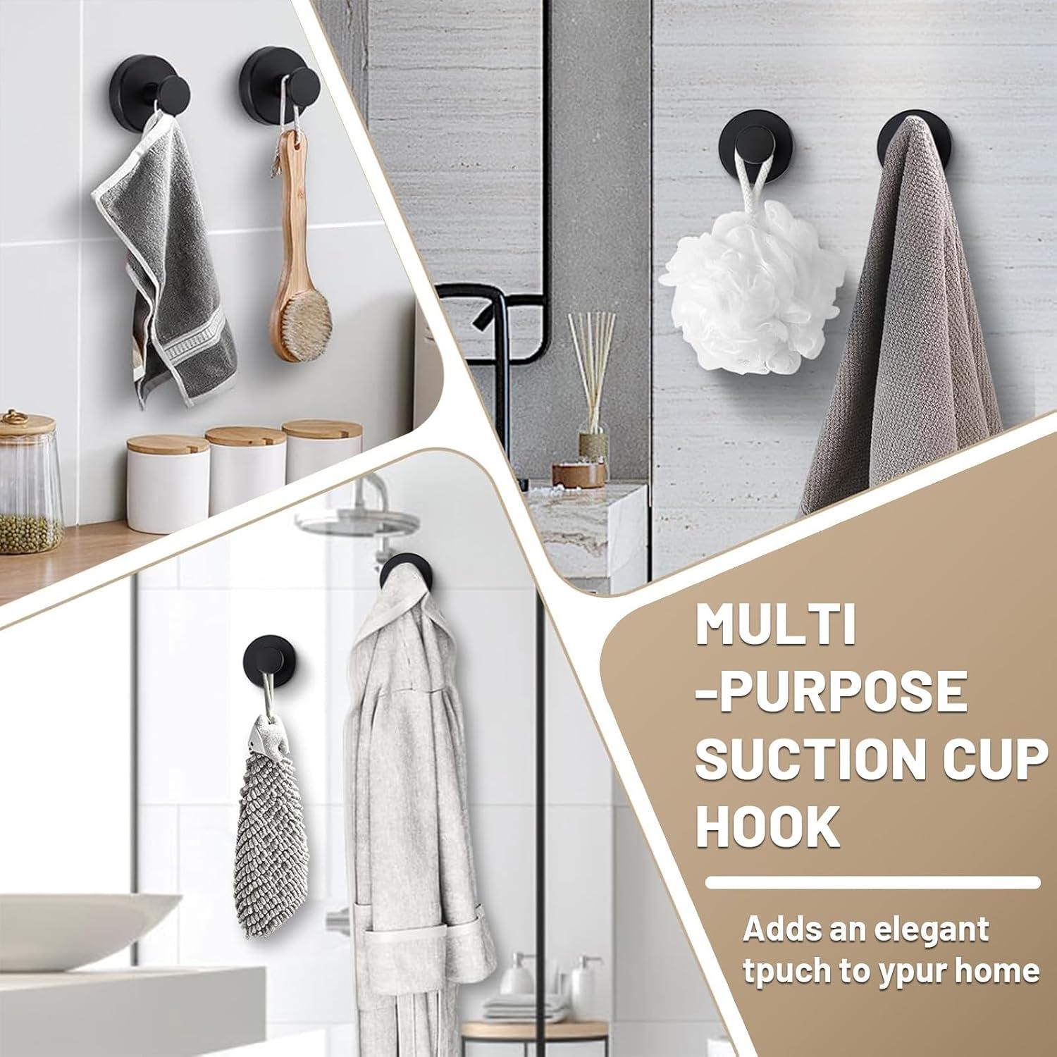 Ganchos de Ventosa Sin Perforación Starfa Lab - 4 Piezas, Negro