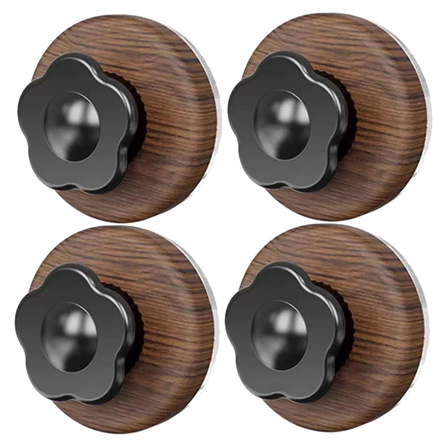 Ganchos de Ventosa Elegantes Genérico 4 Piezas Madera Marrón
