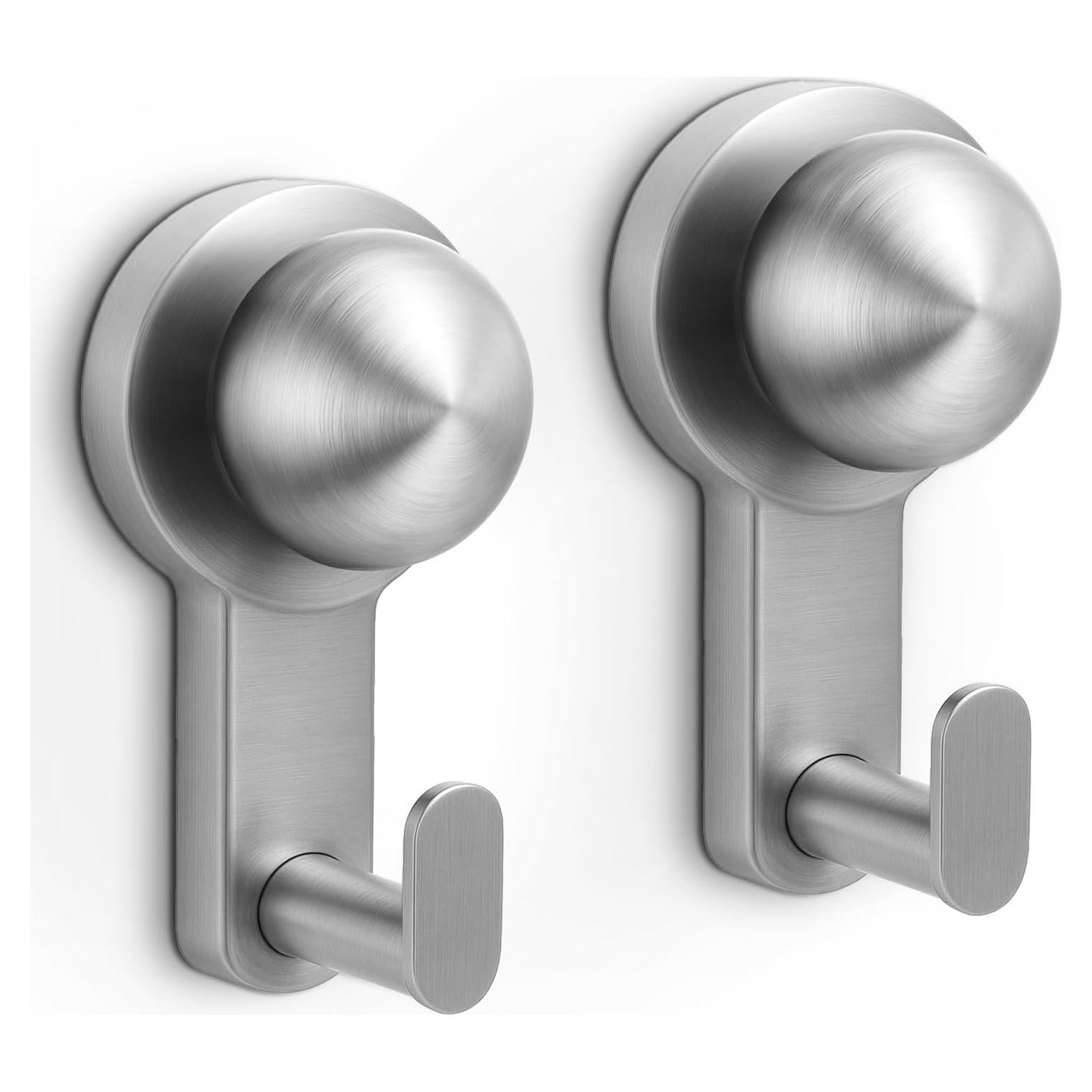 Ganchos de Ducha WingWider 2 Paquete Plata Alta Resistencia