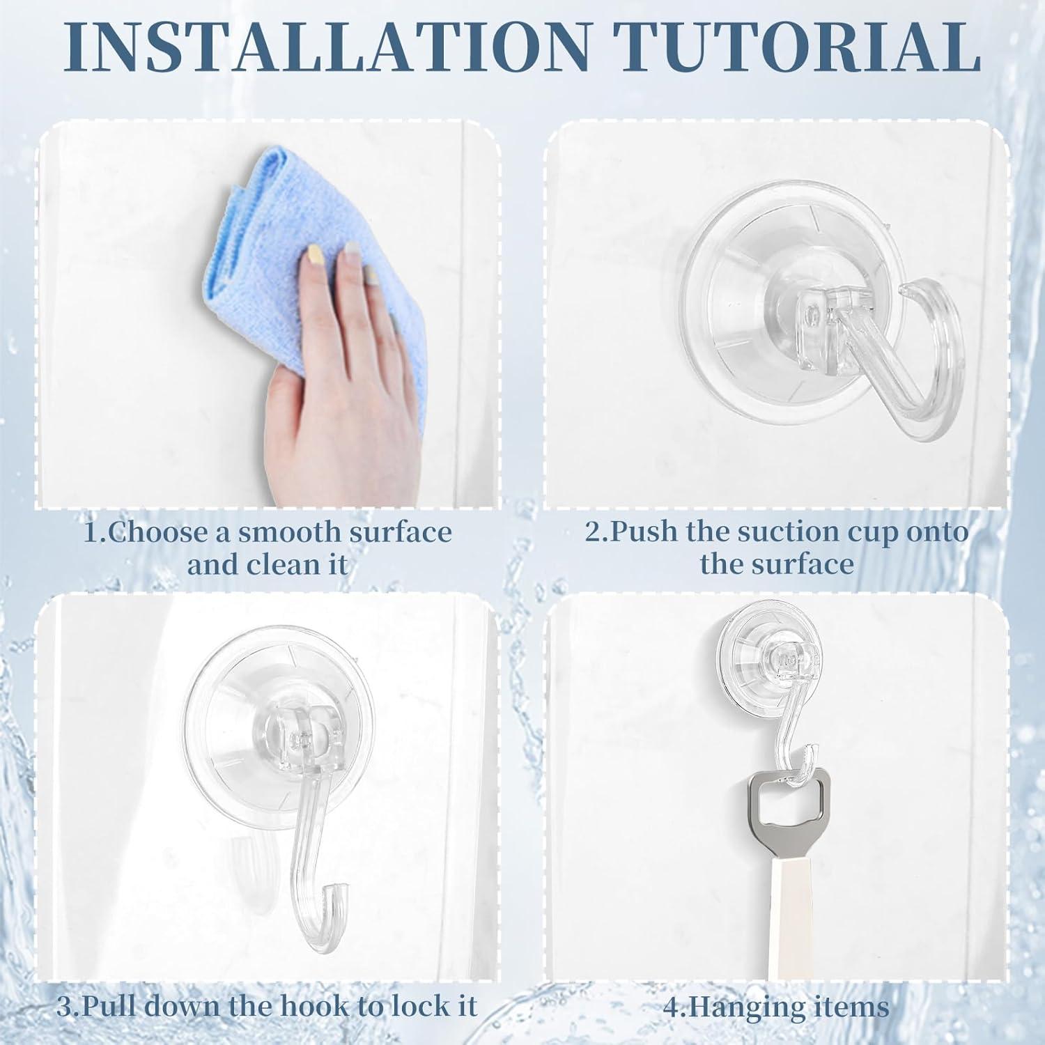 Ganchos de Ventosa Reutilizables AYAWOW - Paquete de 4, 4.99 kg