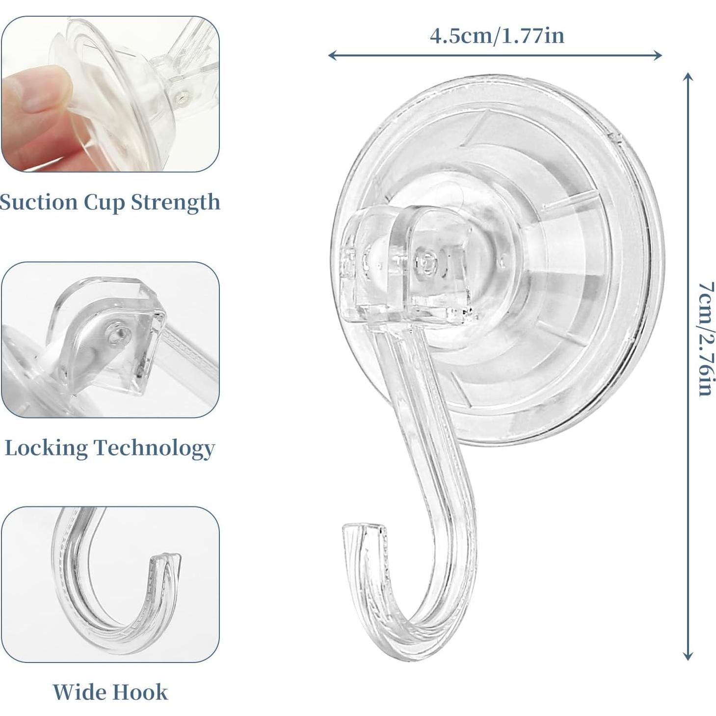 Ganchos de Ventosa Reutilizables AYAWOW - Paquete de 4, 4.99 kg