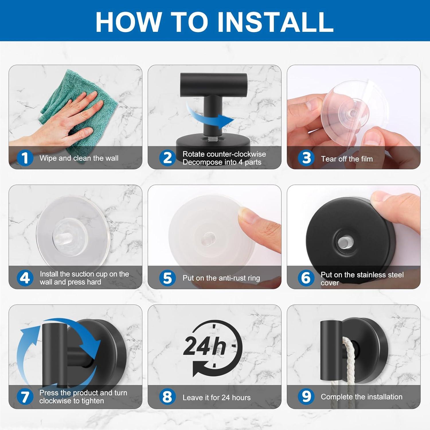 Ganchos de Ventosa EASETROL 2 Unidades Alta Resistencia Negro