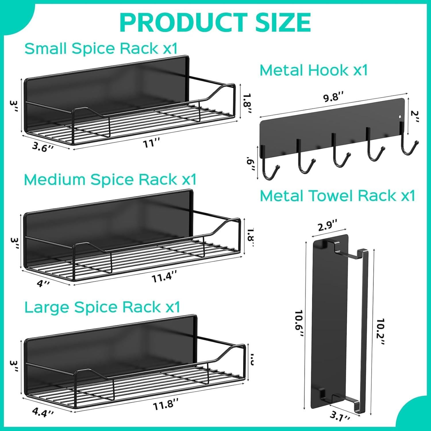 Estantes Magnéticos JulktLli - 5 Piezas para Cocina y Lavandería