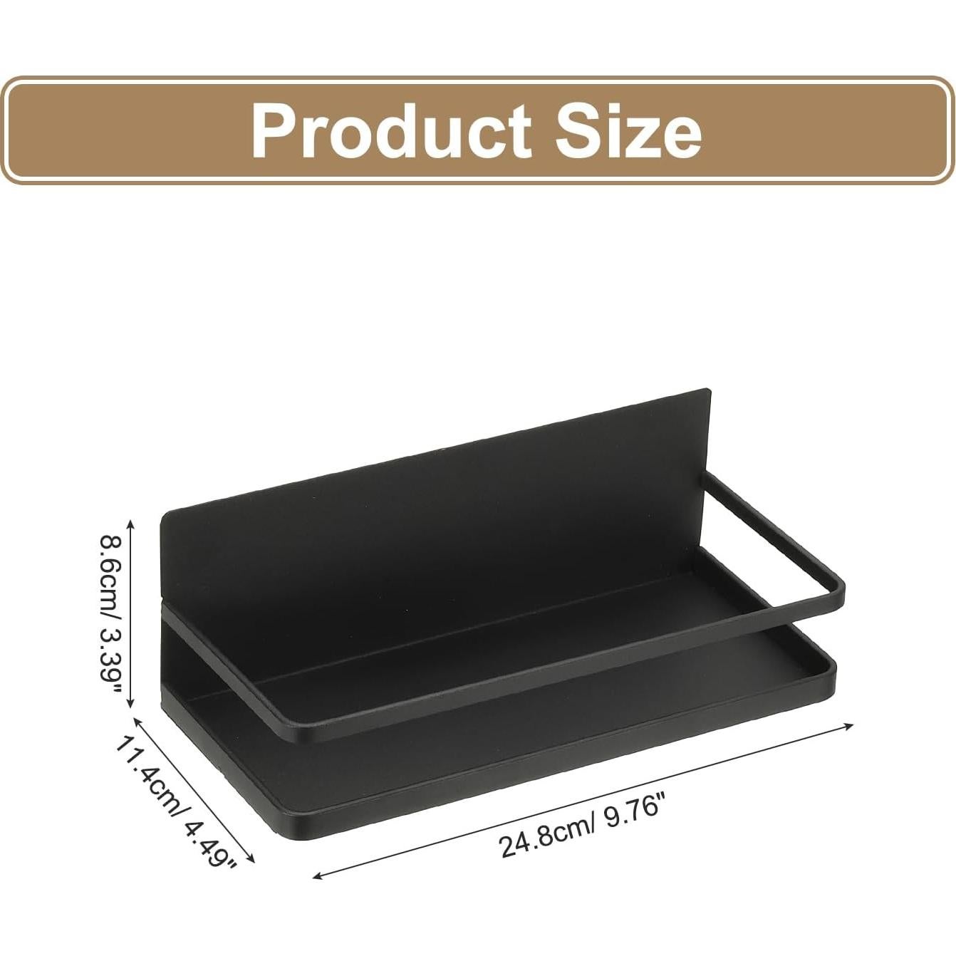 Estante Magnético para Especias PATIKIL - Negro 24.8x11.4cm