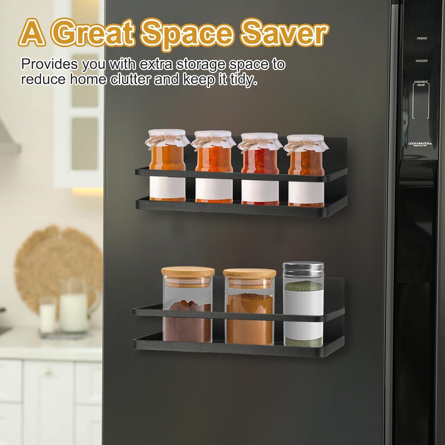 Estante Magnético para Especias PATIKIL - Negro 24.8x11.4cm