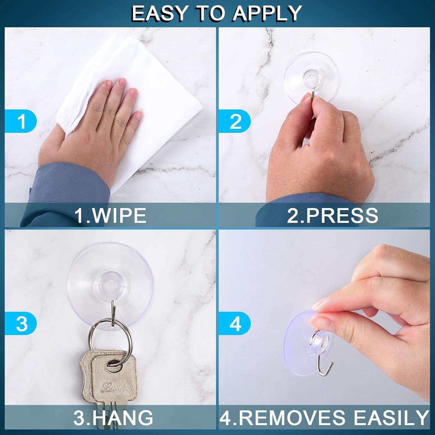 Ganchos de Ventosa Mudder 80 Piezas 45 mm Resistente a la Corrosión