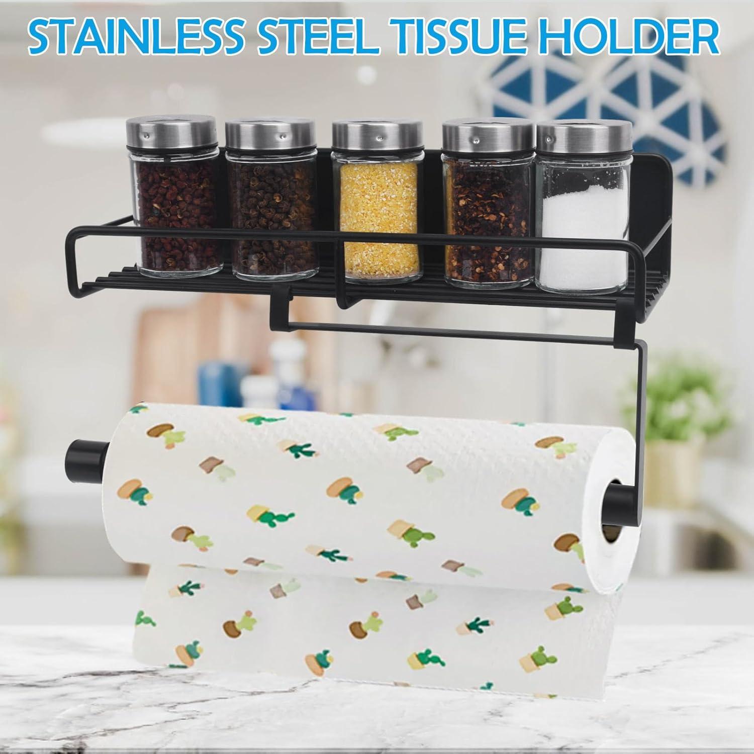 Soporte de Toallas de Papel Colgante ChengFu Acero Inoxidable Negro