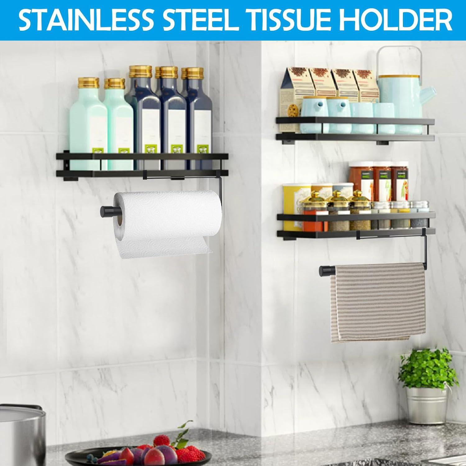 Soporte de Toallas de Papel Colgante ChengFu Acero Inoxidable Negro