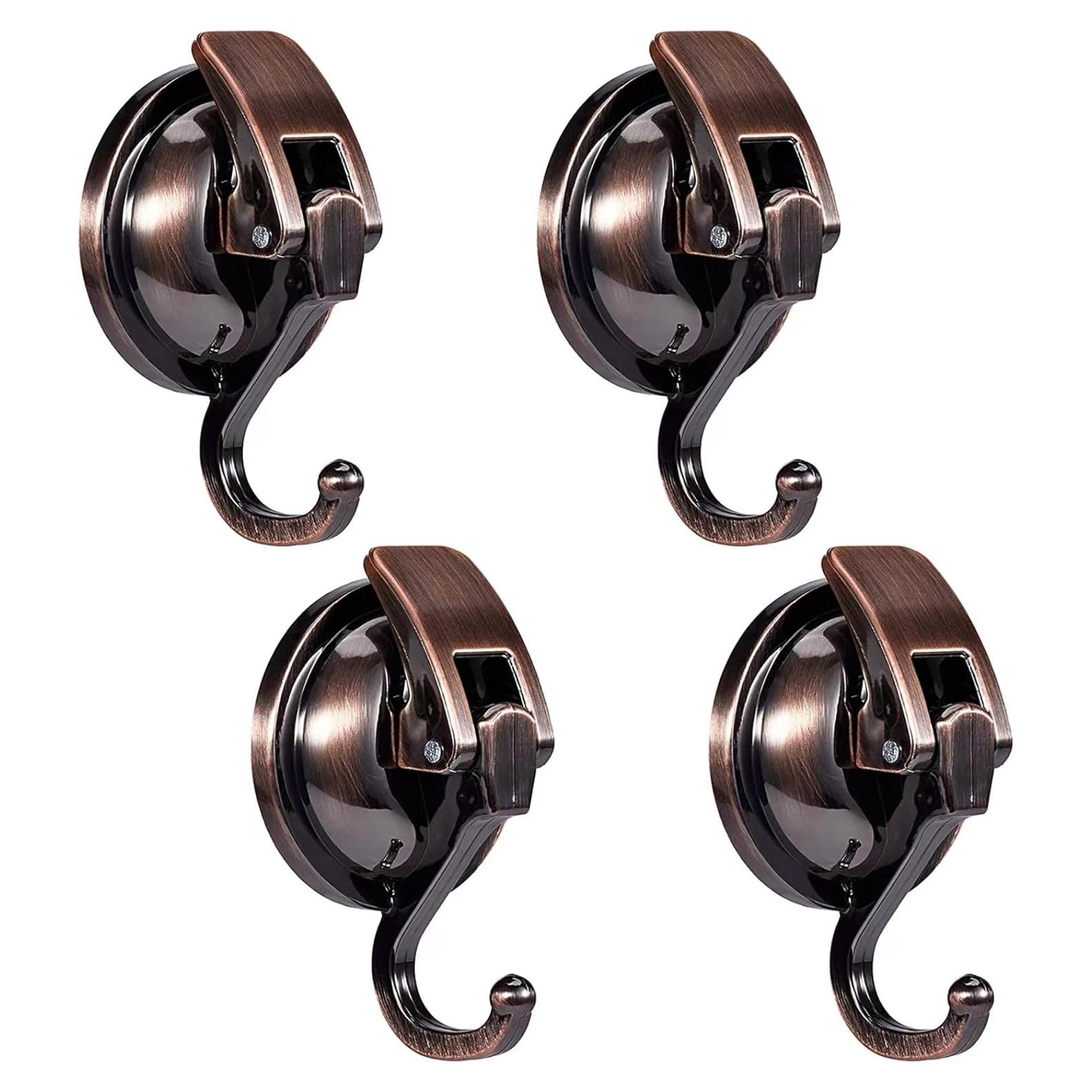 Ganchos de Ventosa Apkhgtb 4 Pack Bronce Rojo para Ducha y Baño