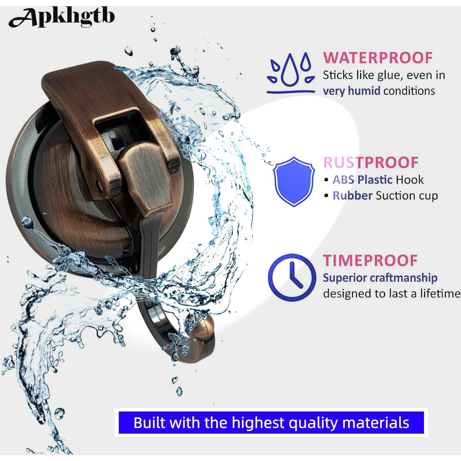 Ganchos de Ventosa Apkhgtb 4 Pack Bronce Rojo para Ducha y Baño