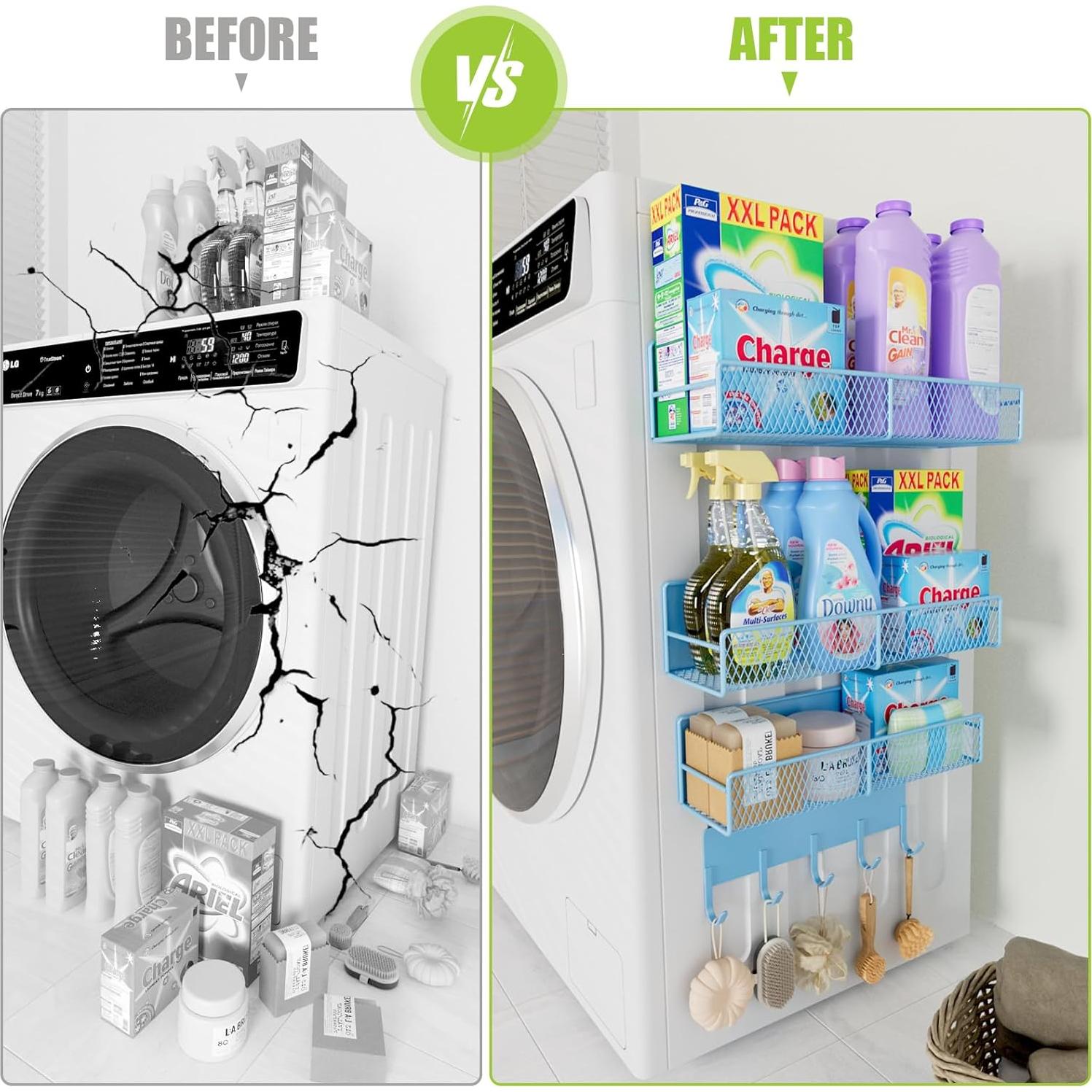 Estantes Magnéticos para Lavadora DTUQYX - Paquete de 4 Azul