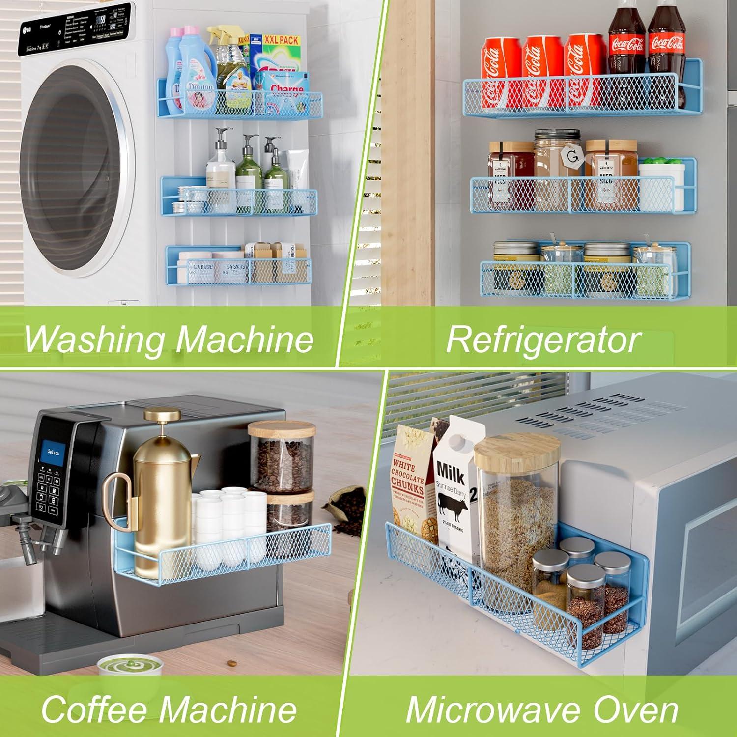 Estantes Magnéticos para Lavadora DTUQYX - Paquete de 4 Azul