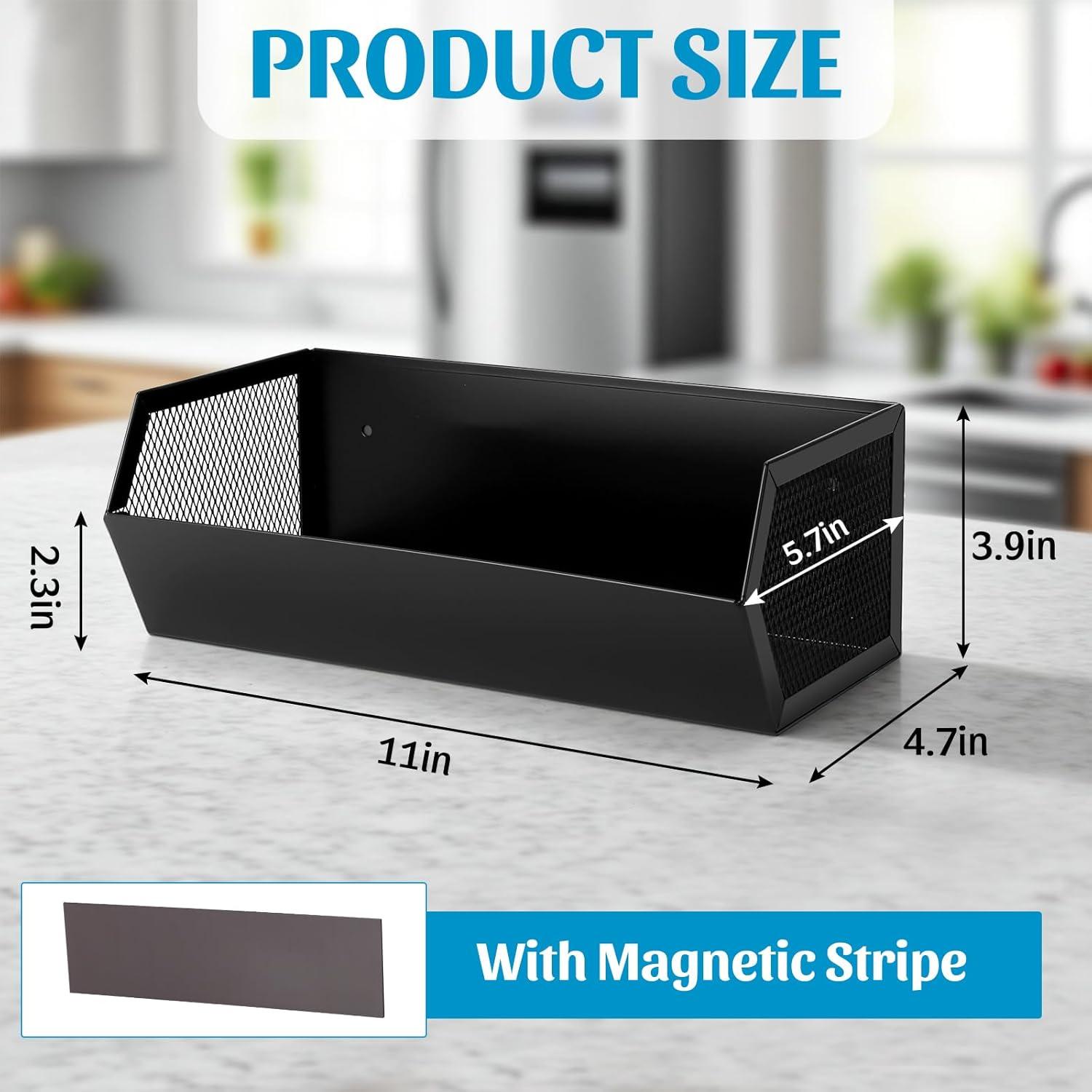 Estante Magnético para Especias VAlinks - Negro, 27.94x12.7cm