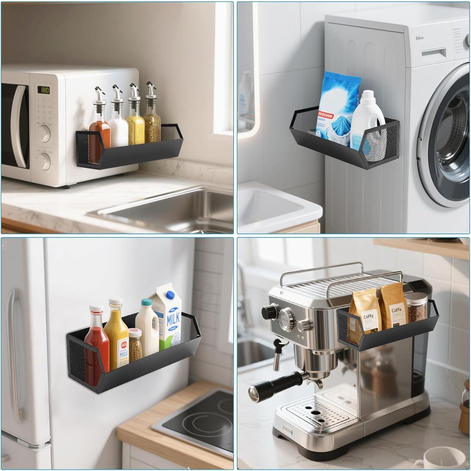 Estante Magnético para Especias VAlinks - Negro, 27.94x12.7cm