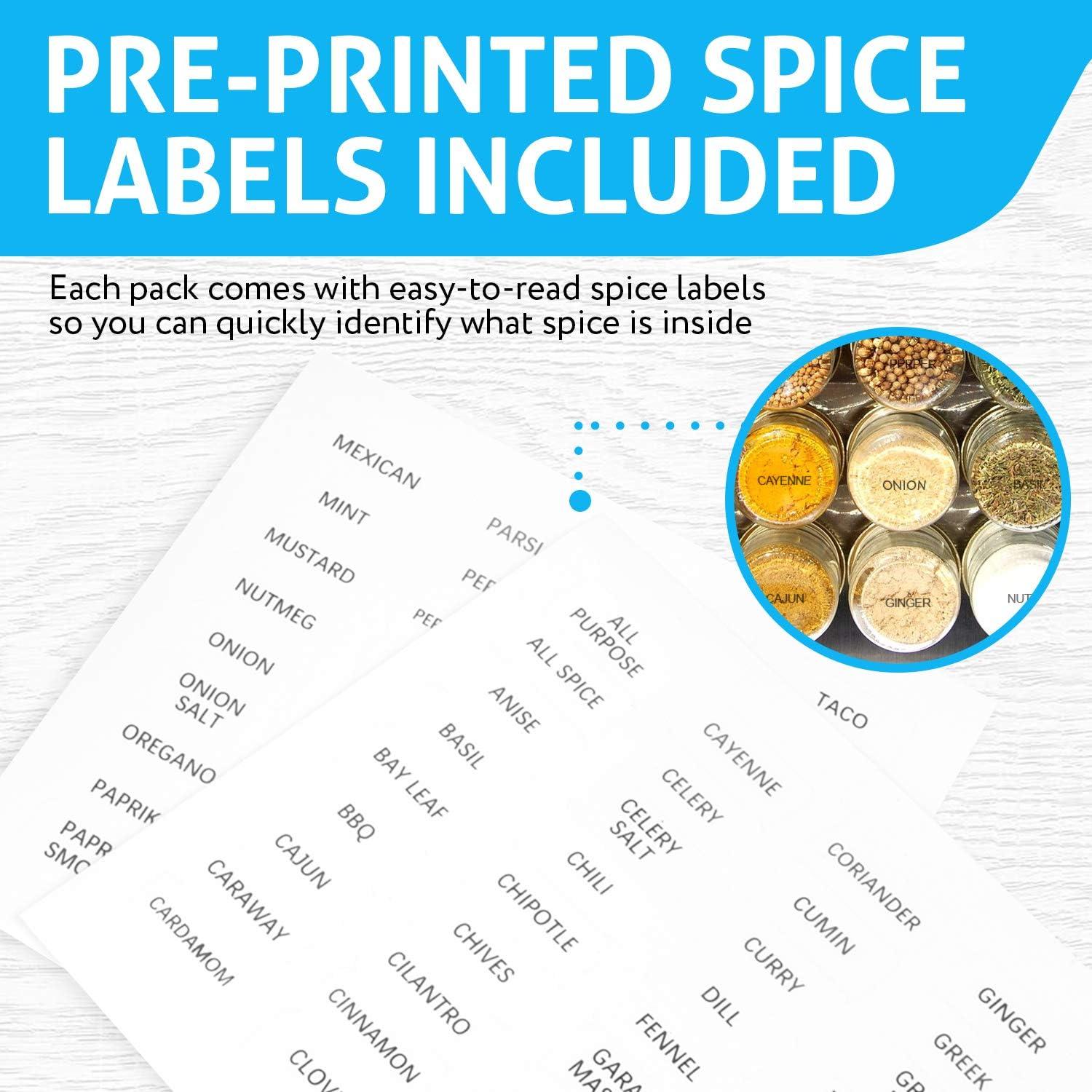 Tarros de Especias Magnéticos 15 Piezas 118 ml Vidrio Transparente