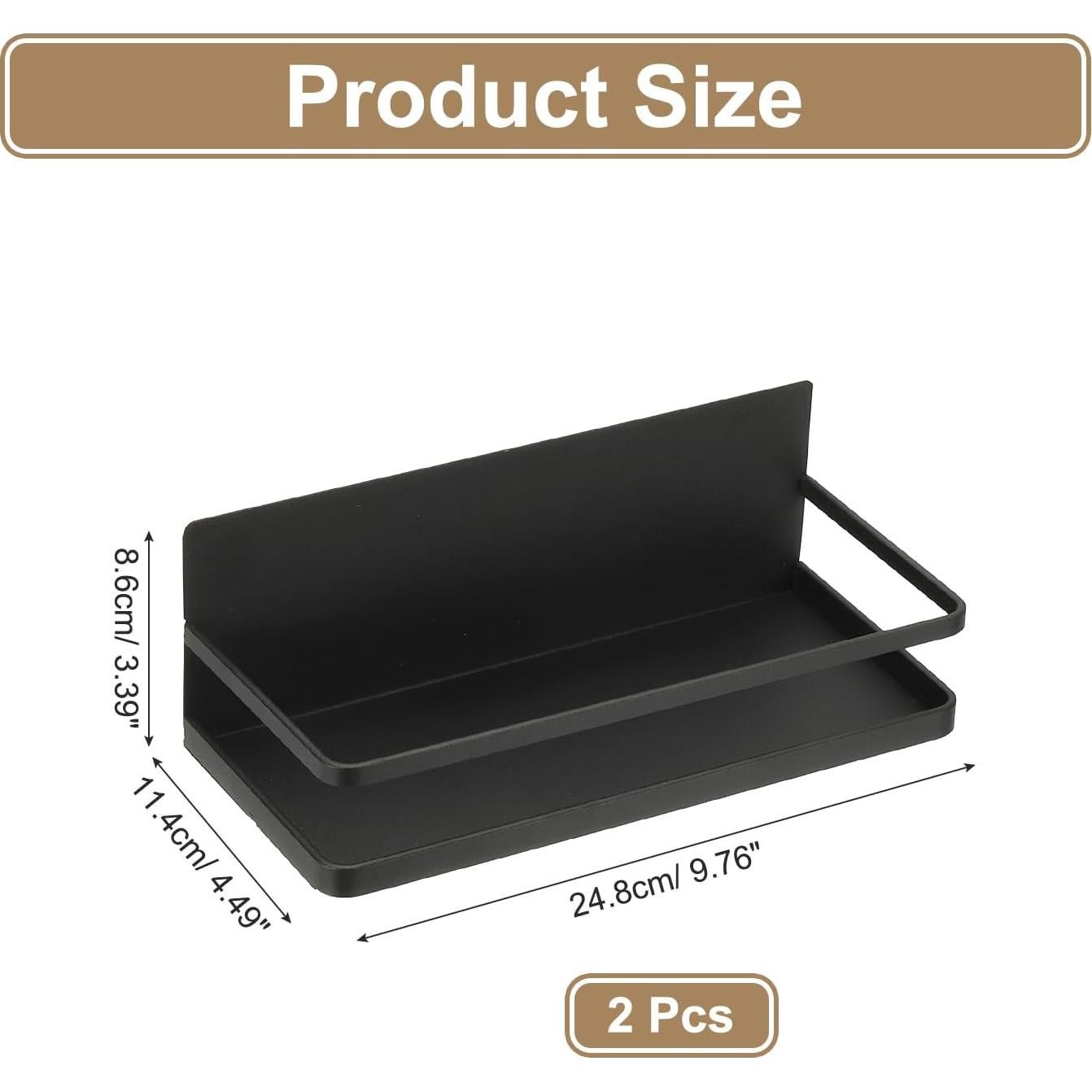 Estante Magnético para Especias PATIKIL - 2 Paquetes, Negro