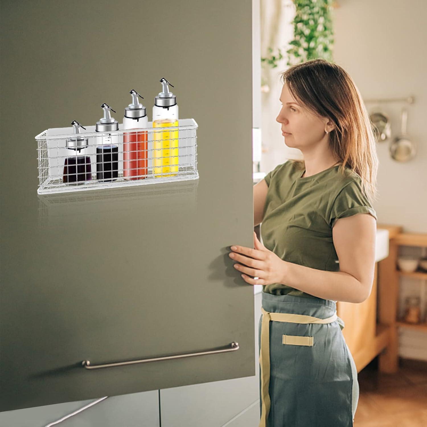 Cesta de Almacenamiento Magnética OUNONA 24.5x10x8 cm Blanca