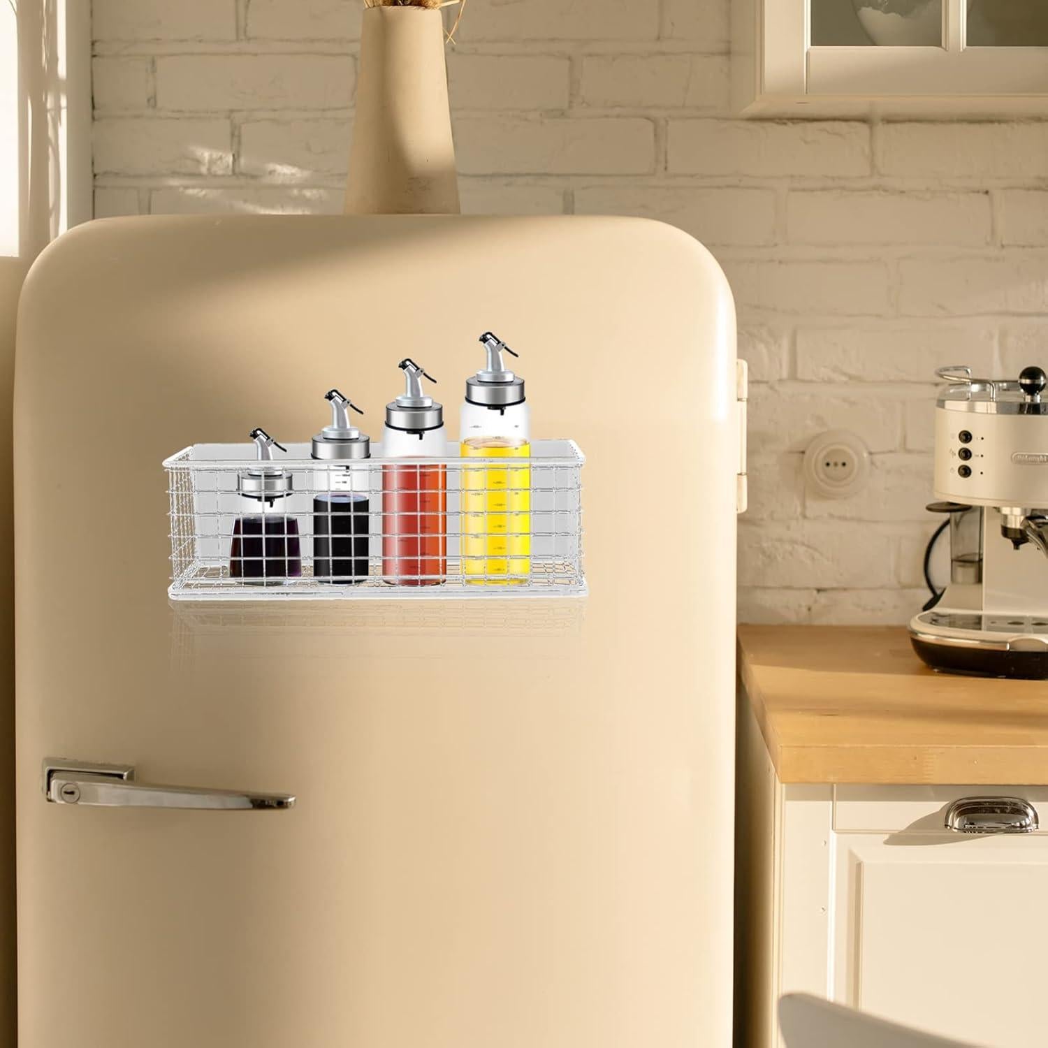 Cesta de Almacenamiento Magnética OUNONA 24.5x10x8 cm Blanca