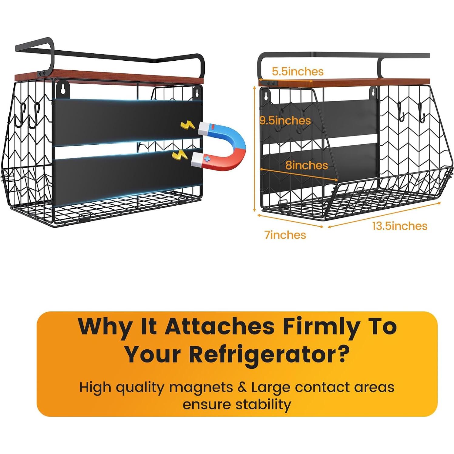 Cesta Magnética para Nevera Yanone - Organizador de Cocina 2.26 kg