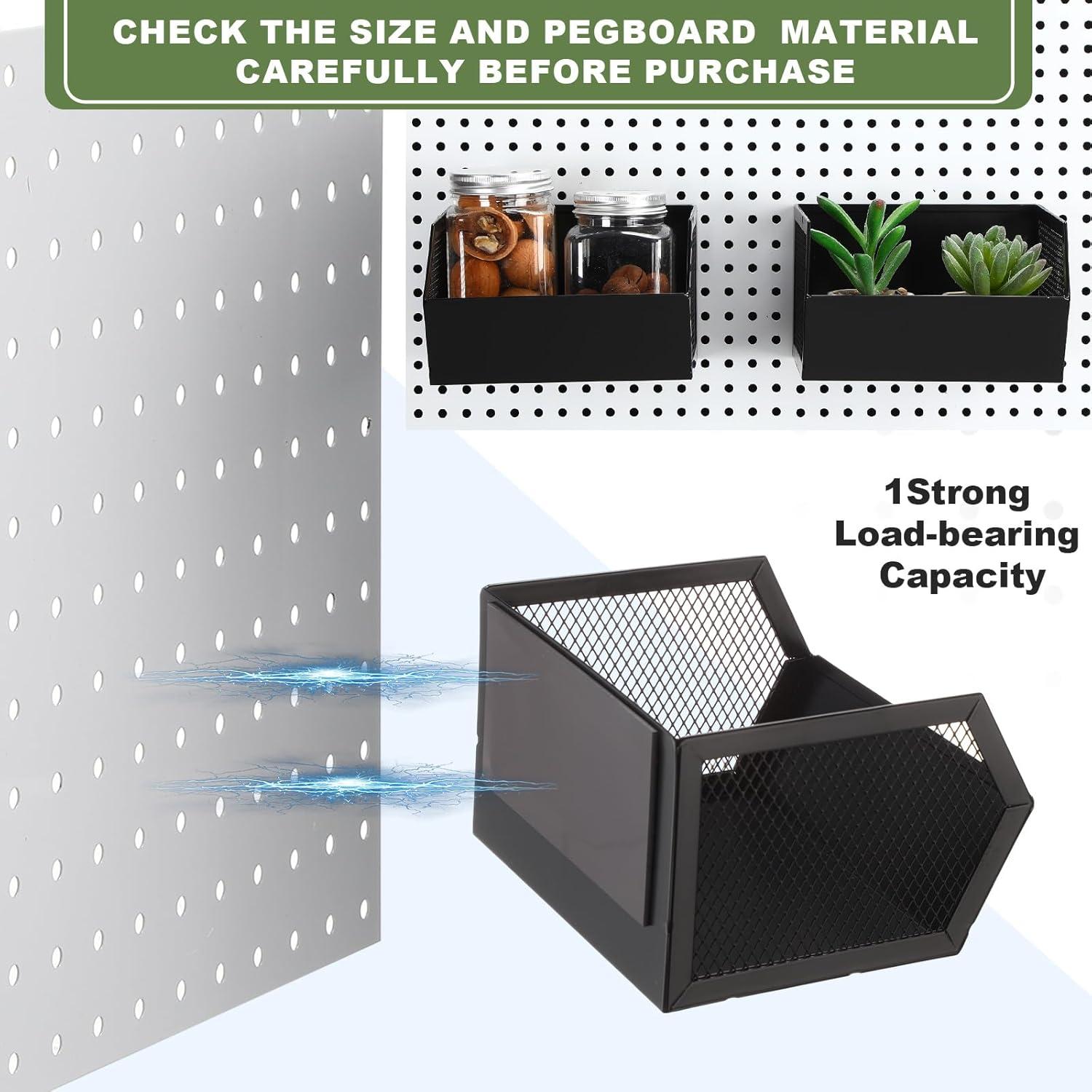 Cestas Magnéticas de Almacenamiento Zonon - 4 Pcs, Negro, 16x14.5x10 cm