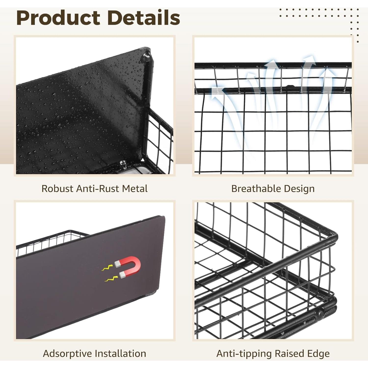 Estante Magnético para Especias Homaisson - 2 Pcs Negro