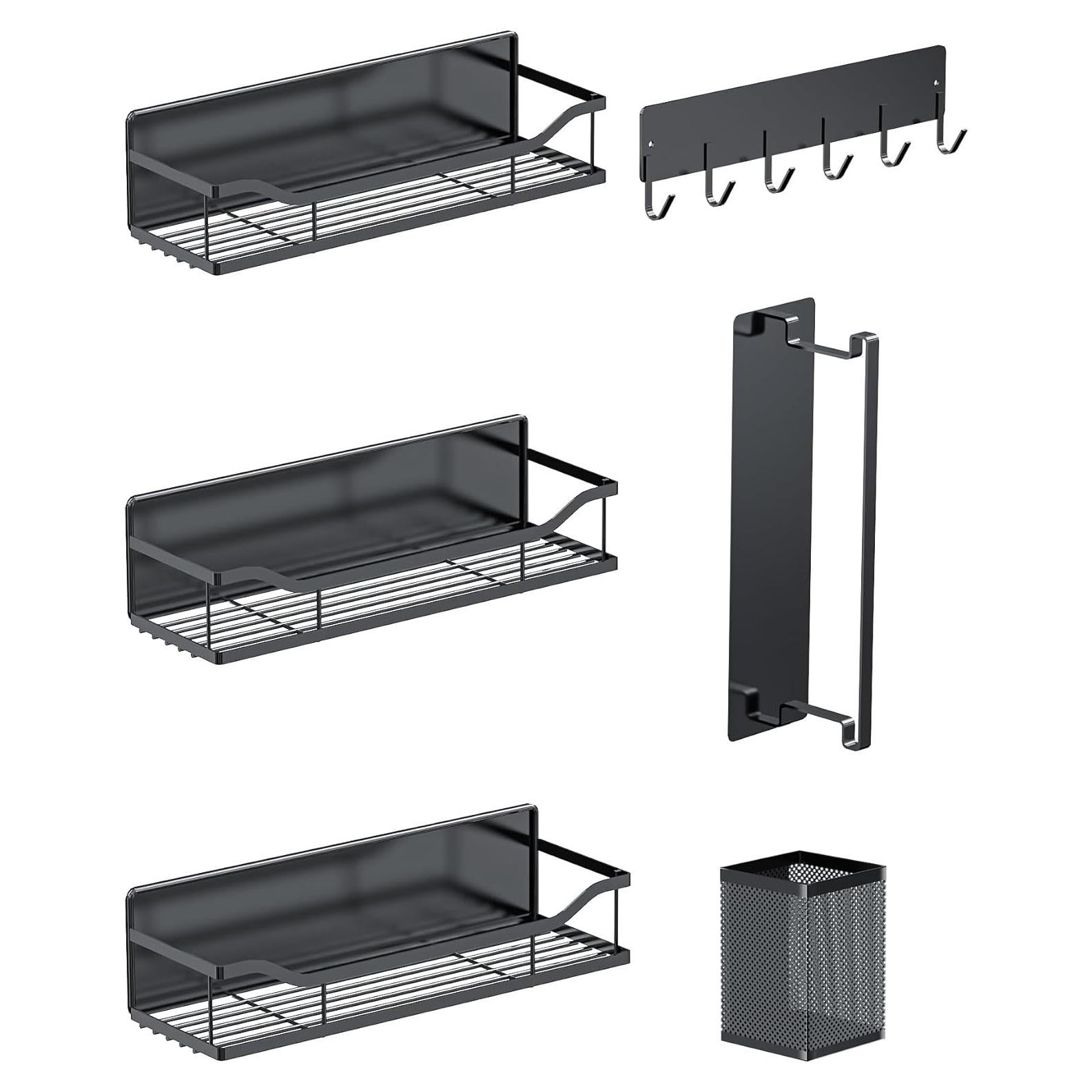 Estante Magnético Multifuncional MIMIyasha - 6 Piezas Negro