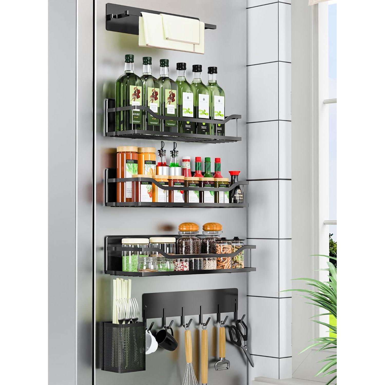 Estante Magnético Multifuncional MIMIyasha - 6 Piezas Negro