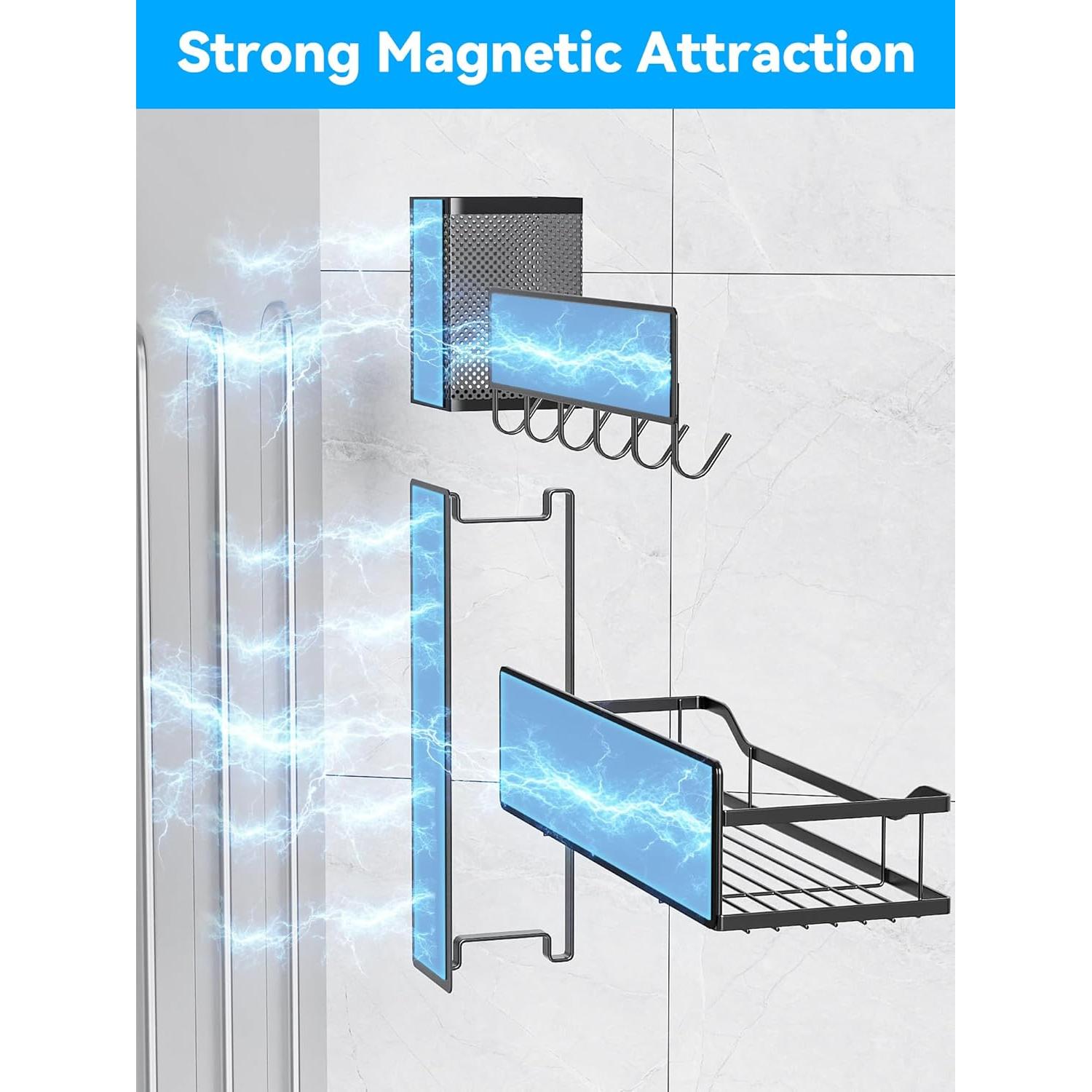Estante Magnético Multifuncional MIMIyasha - 6 Piezas Negro