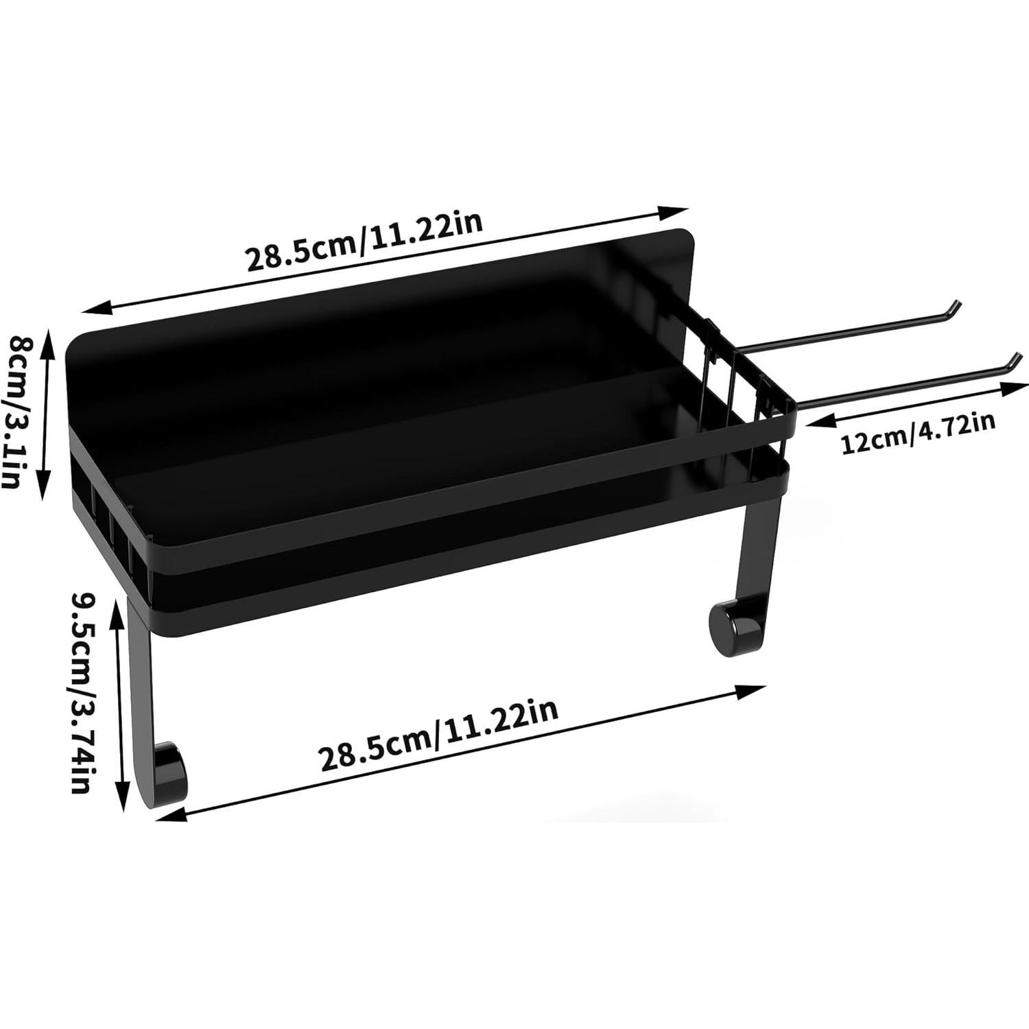 Soporte de Toallas de Papel Magnético YIGII con Estante Negro