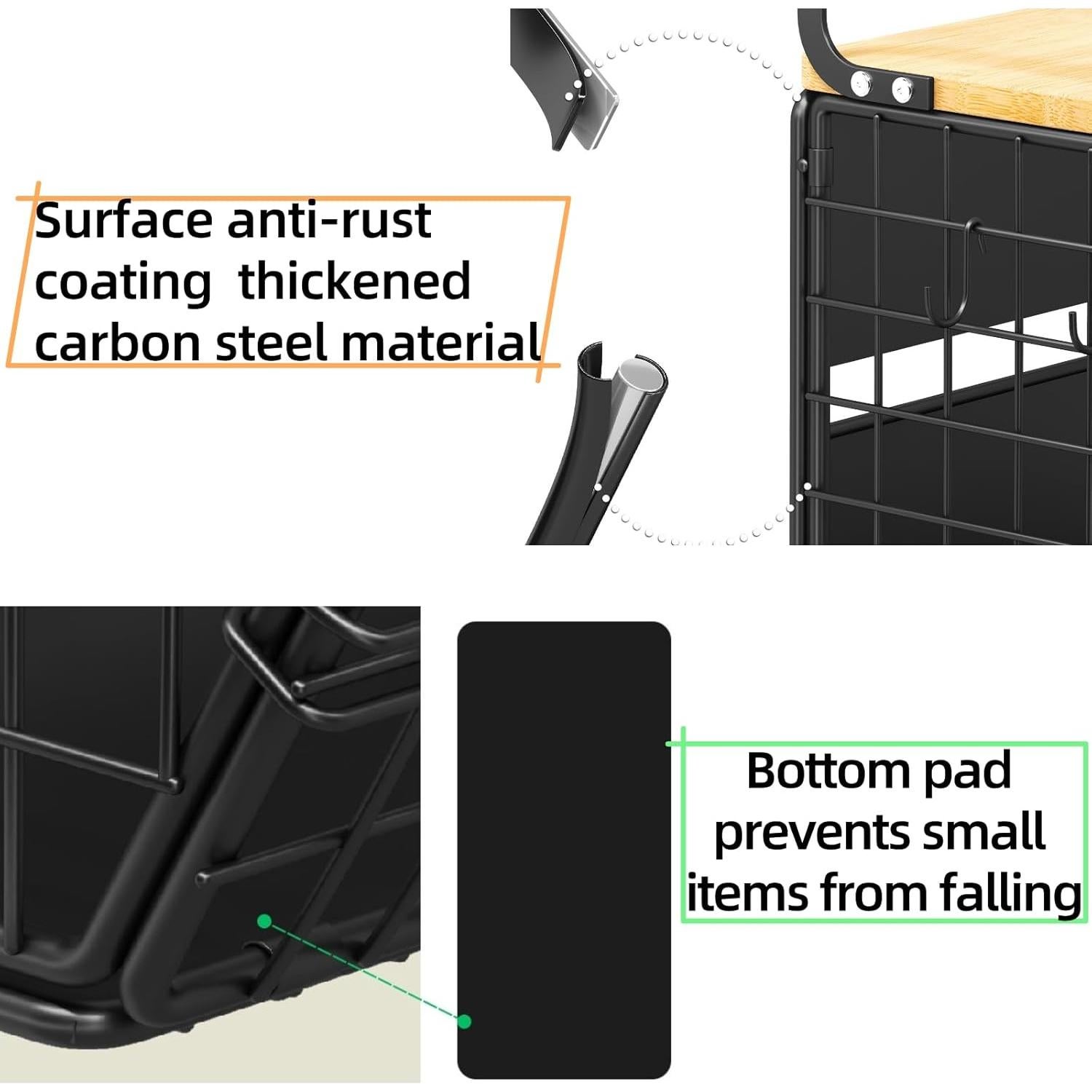 Estante Magnético para Nevera DecruKaltiz 35x17 cm Negro