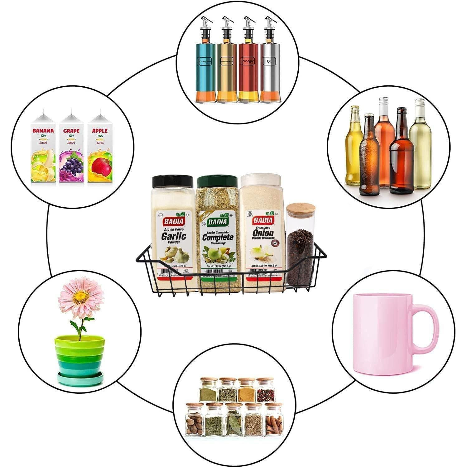 Estante Magnético para Especias KAREZONINE 4 Piezas Metal Gris