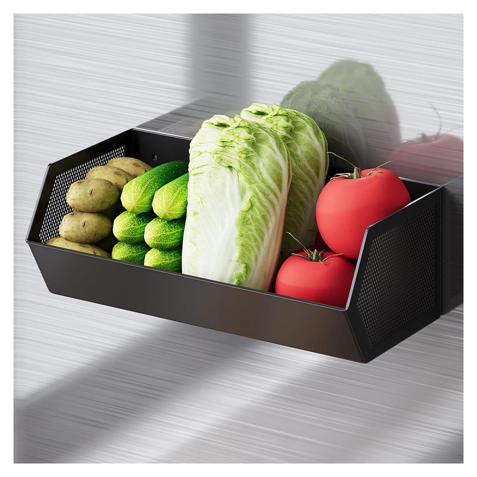 Cesta Magnética para Frutas y Especias WOCHUANGSI - Grande, Negro