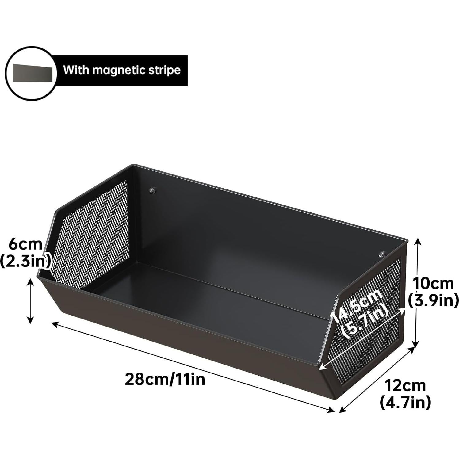 Cesta Magnética para Frutas y Especias WOCHUANGSI - Grande, Negro