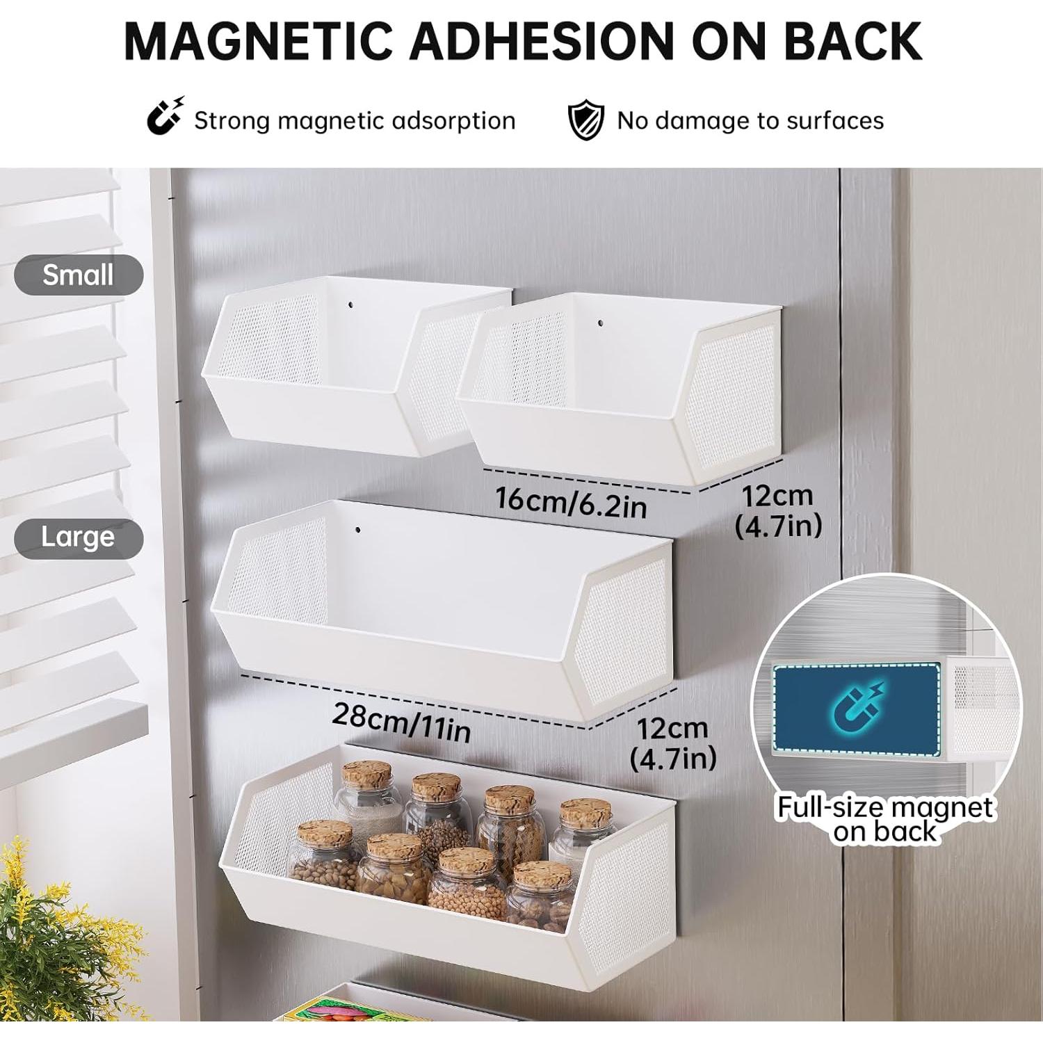 Cesta Magnética para Frutas y Especias WOCHUANGSI - Grande, Negro