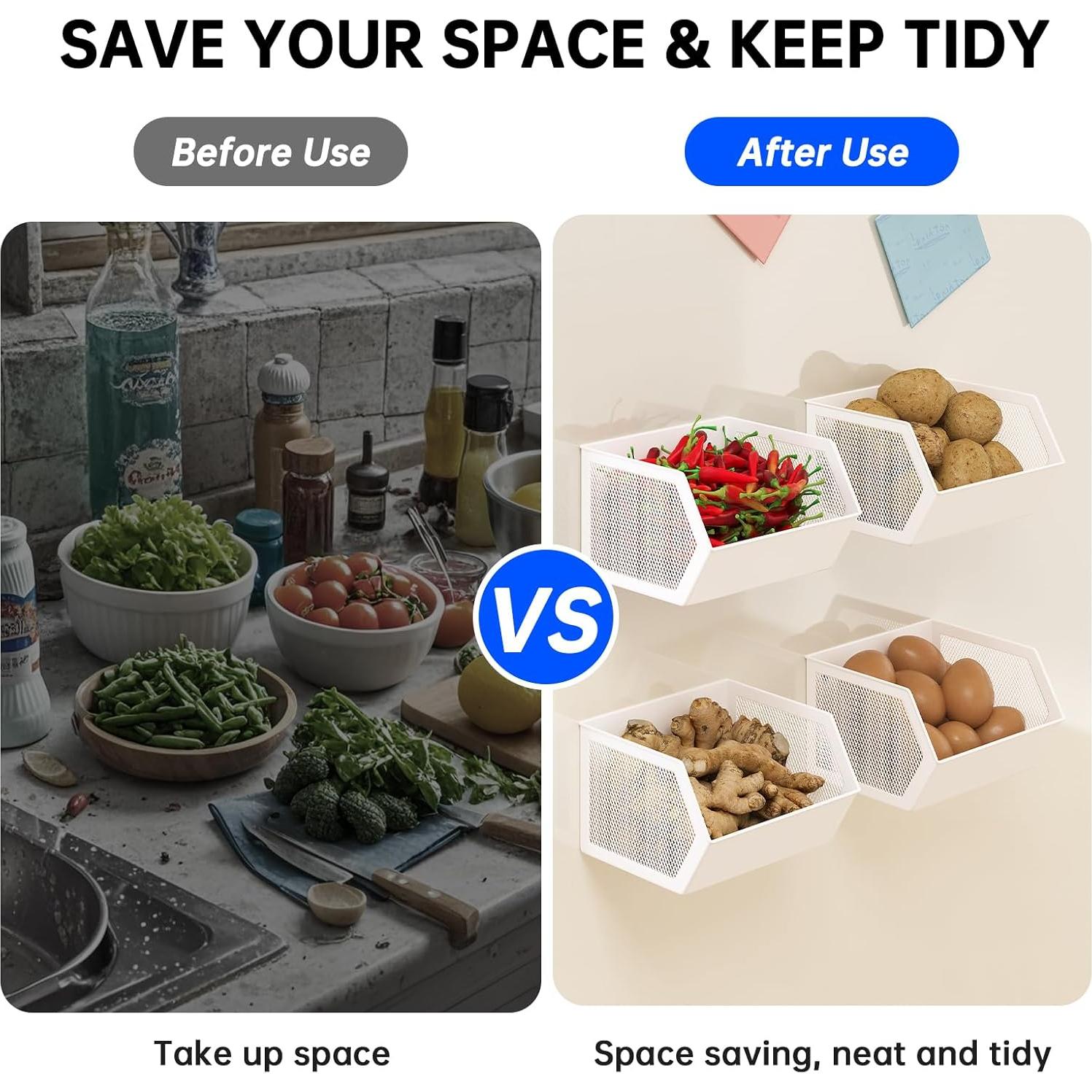 Cesta Magnética para Frutas y Especias WOCHUANGSI - Grande, Negro