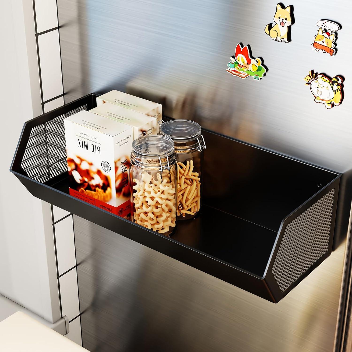 Cesta Magnética para Frutas y Especias WOCHUANGSI - Grande, Negro