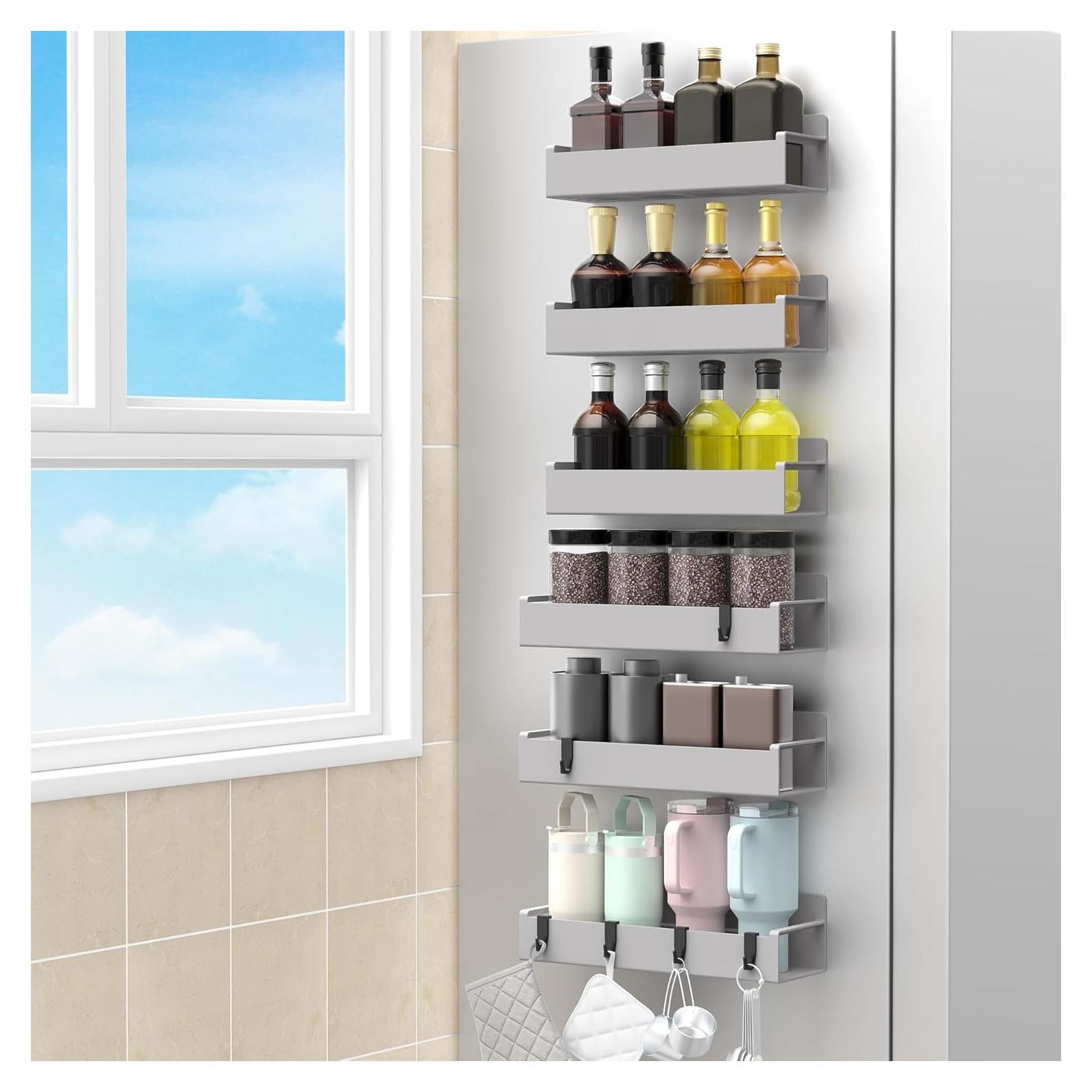 Organizador de Especias Magnético HuggieGems 6 Paquetes Gris