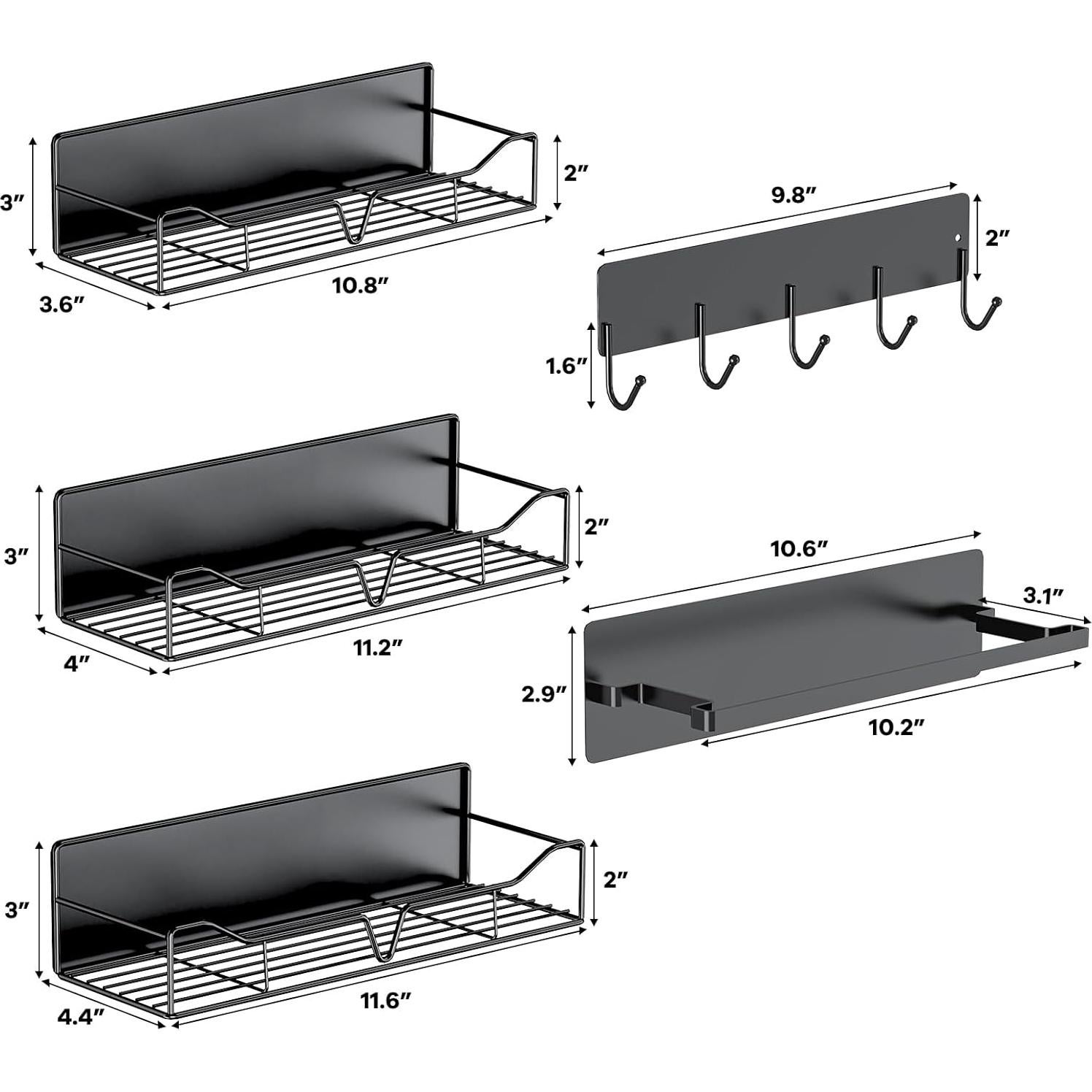 Paquete de 5 estantes magnéticos Genérica para cocina y lavandería