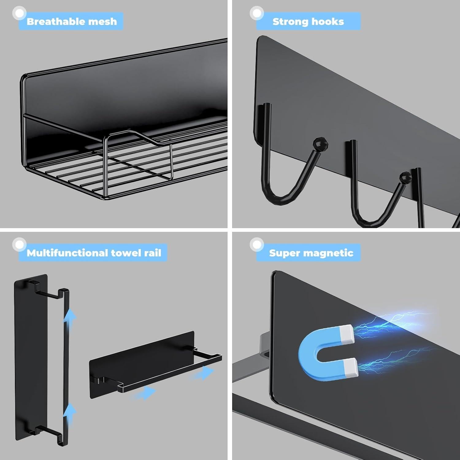Paquete de 5 estantes magnéticos Genérica para cocina y lavandería