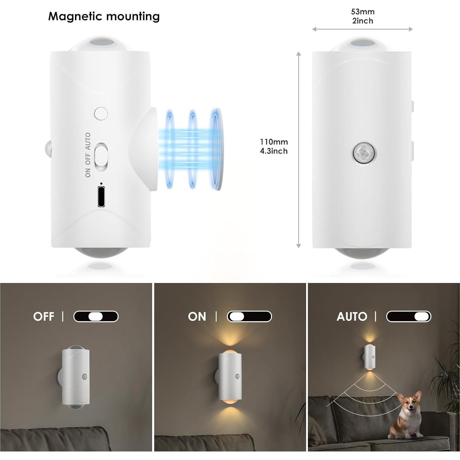 Luz Nocturna LED Keledz con Sensor de Movimiento 7 Colores