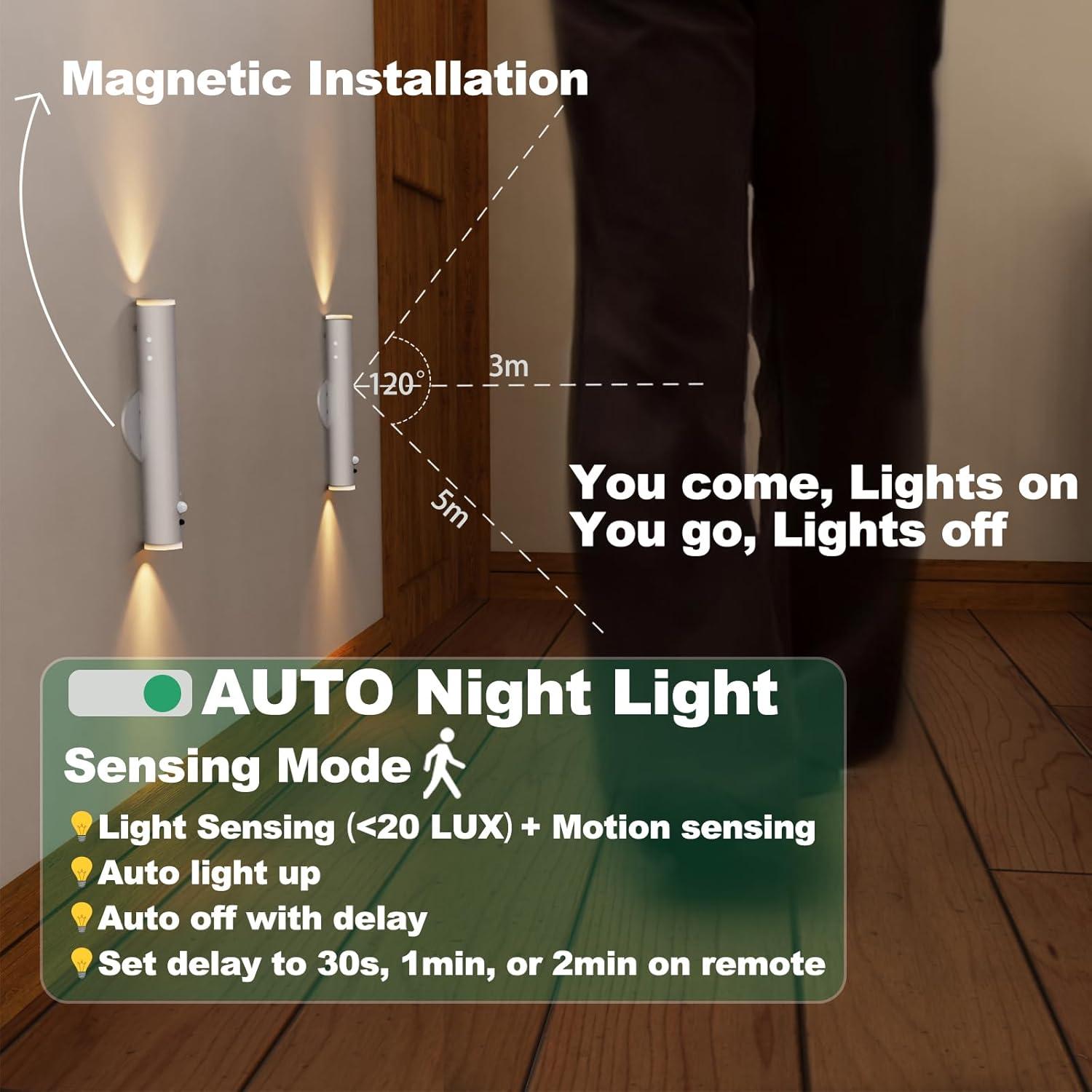 Juego de Apliques de Pared LYTARA 2 Pcs Recargables con Sensor